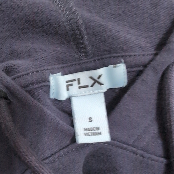 4/$12 FLX Navy Blue Cropped Sweatshirt Hoodie Women's size Small - Picture 6 of 10